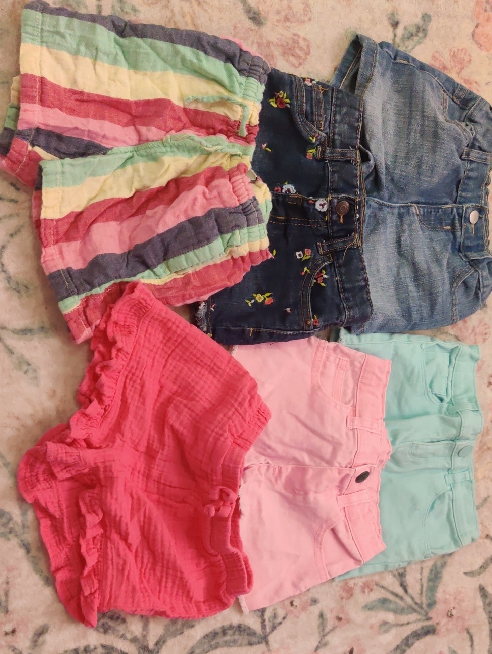 Cat & Jack Light Blue Embroidered Denim Shorts